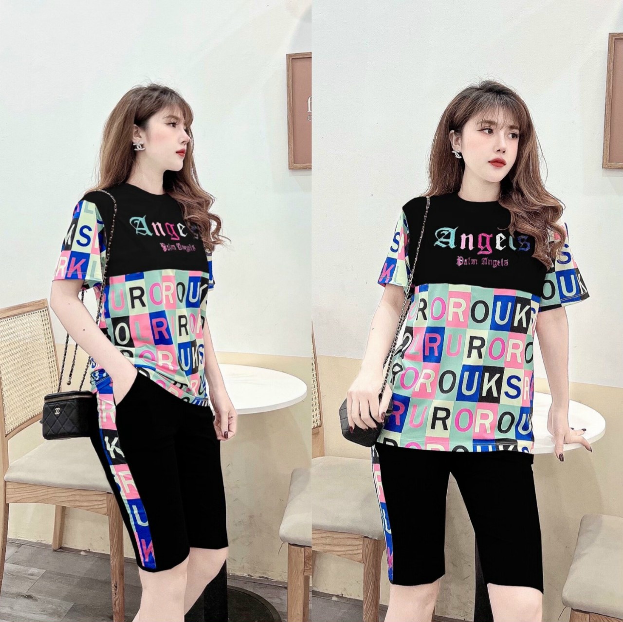 SET BỘ THỜI TRANG FOM RỘNG PHỐI HỌA TIẾT - BTN 371